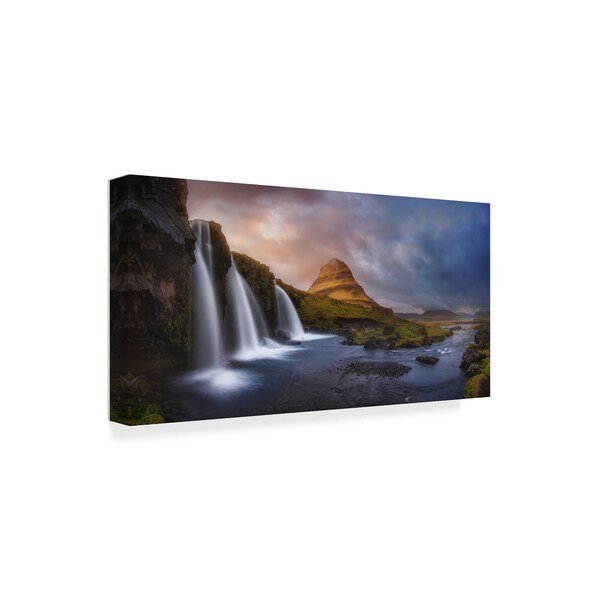 Miguel Angel Martin 'Kirkjufell Water' Canvas Art,16x32